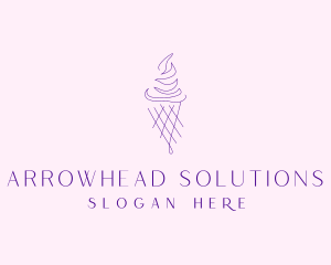 Purple Ice Cream Outline logo design