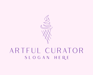 Purple Ice Cream Outline logo design