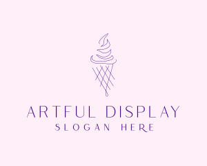 Purple Ice Cream Outline logo design