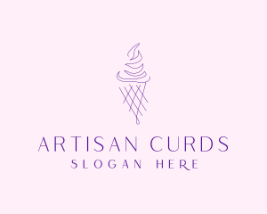 Purple Ice Cream Outline logo design