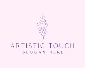 Purple Ice Cream Outline logo design