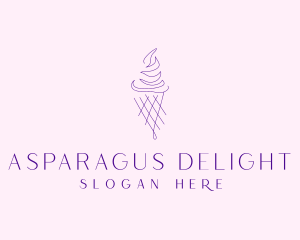 Purple Ice Cream Outline logo design