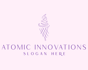 Purple Ice Cream Outline logo design