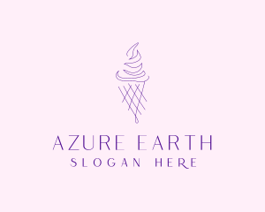 Purple Ice Cream Outline logo design