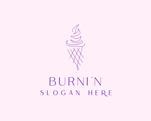 Purple Ice Cream Outline logo design