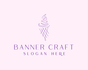 Purple Ice Cream Outline logo design