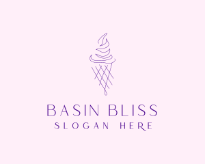 Purple Ice Cream Outline logo design