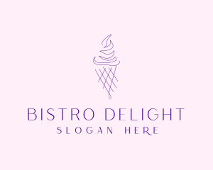 Purple Ice Cream Outline logo design