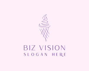 Purple Ice Cream Outline logo design