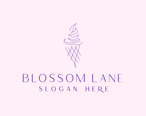 Purple Ice Cream Outline logo design