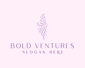 Purple Ice Cream Outline logo design