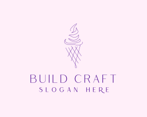 Purple Ice Cream Outline logo design