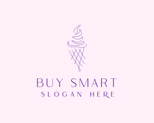 Purple Ice Cream Outline logo design