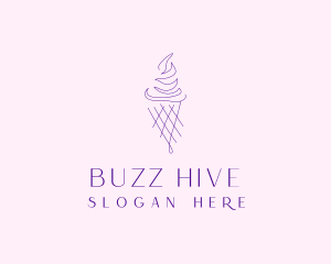 Purple Ice Cream Outline logo design