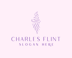 Purple Ice Cream Outline logo design