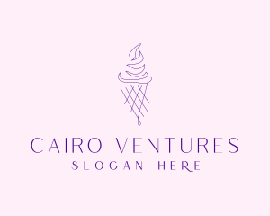 Purple Ice Cream Outline logo design