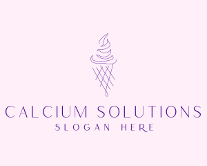 Purple Ice Cream Outline logo design