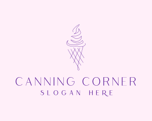 Purple Ice Cream Outline logo design