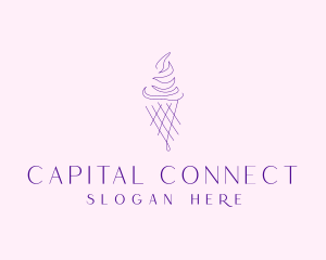 Purple Ice Cream Outline logo design