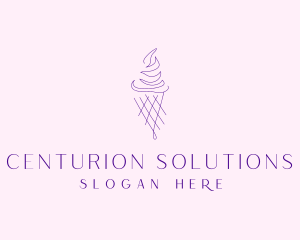 Purple Ice Cream Outline logo design