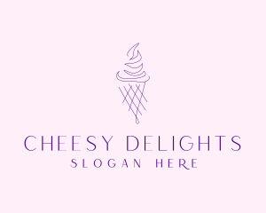 Purple Ice Cream Outline logo design