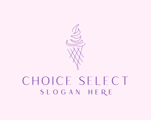 Purple Ice Cream Outline logo design