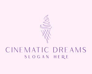 Purple Ice Cream Outline logo design