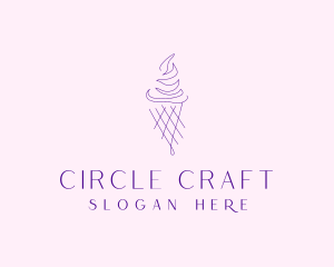 Purple Ice Cream Outline logo design