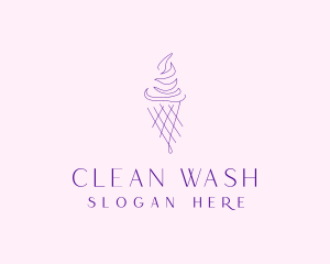 Purple Ice Cream Outline logo design