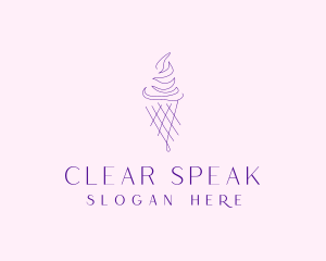 Purple Ice Cream Outline logo design