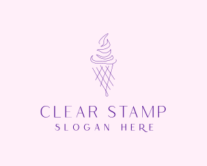 Purple Ice Cream Outline logo design