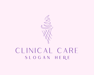 Purple Ice Cream Outline logo design