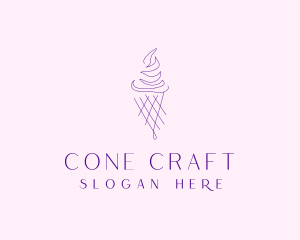 Purple Ice Cream Outline logo design