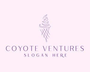 Purple Ice Cream Outline logo design