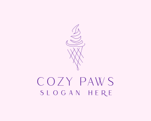 Purple Ice Cream Outline logo design