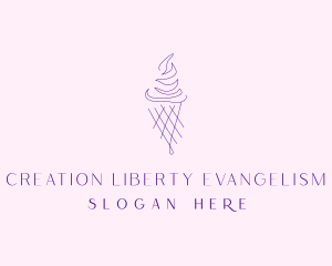 Purple Ice Cream Outline logo design