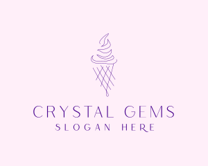 Purple Ice Cream Outline logo design