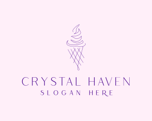 Purple Ice Cream Outline logo design