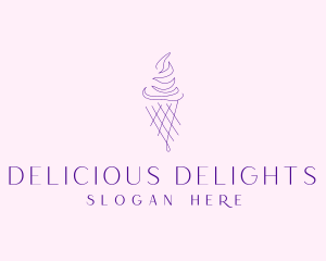 Purple Ice Cream Outline logo design