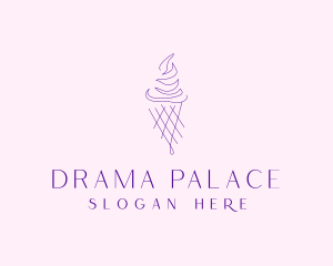 Purple Ice Cream Outline logo design