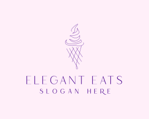 Purple Ice Cream Outline logo design