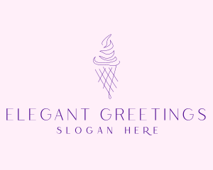 Purple Ice Cream Outline logo design