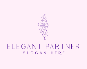 Purple Ice Cream Outline logo design