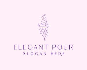 Purple Ice Cream Outline logo design