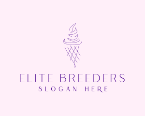 Purple Ice Cream Outline logo design