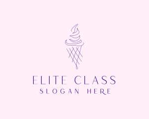 Purple Ice Cream Outline logo design