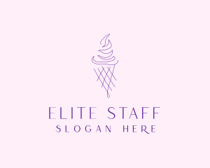 Purple Ice Cream Outline logo design