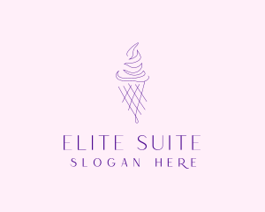 Purple Ice Cream Outline logo design