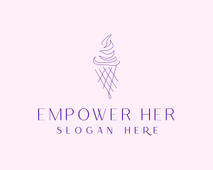 Purple Ice Cream Outline logo design