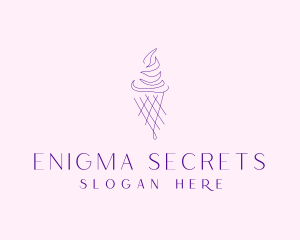 Purple Ice Cream Outline logo design